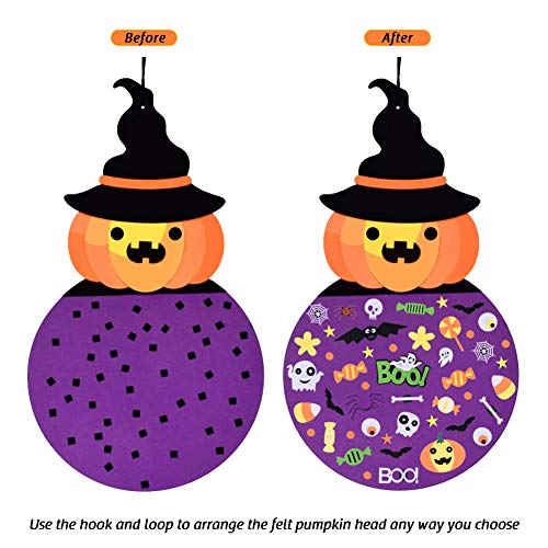 AUTUWT Fieltro Cabeza de Calabaza Adornos Desmontables Colgar en la Pared Decoraciones para niños