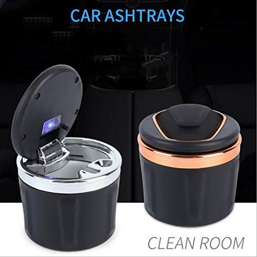 Aveo Cenicero Cenicero de Coche de Alta Temperatura de Oro Cenicero de Coche portátil Cenicero de Oficina sin Humo Cenicero de Cilindro de Cigarrillo Soporte de cenicero Práctico (Color : Gray)
