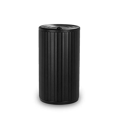Aveo Cenicero Viaje en automóvil Cilindro de Cigarrillo con luz LED Plateado sin Humo Hogar, Camión Colorido al Aire Libre, Cenicero General Silver Práctico (Color : Black)
