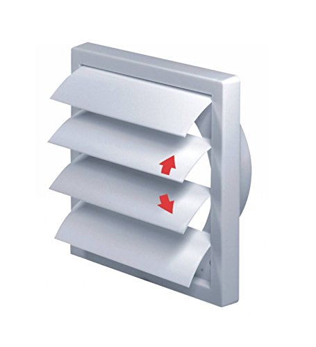 Awenta T79 - Rejilla de ventilación con láminas móviles tipo persiana (150 mm de diámetro)