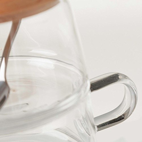 Azucarero lechera moderno transparente de bambú para cocina.