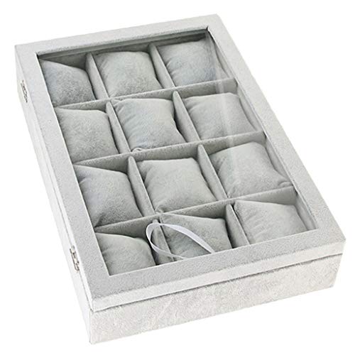 B Blesiya Caja de Almacenamiento Joyería Vitrina de Joyas Accesorios de Laboratorios Producto Comercial - Gris