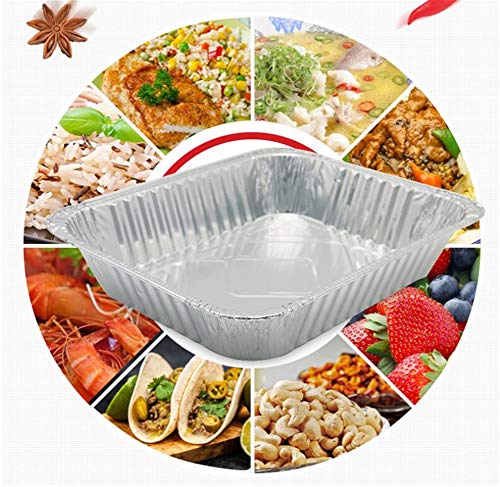 BAIZAN Papel De Aluminio Bandejas Contenedores, Hornear Asar Asar Cocinar Almacenamiento De Alimentos 3500Ml 20 Piezas Sin Cubierta De Papel