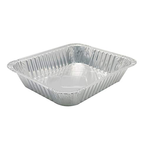 BAIZAN Papel De Aluminio Bandejas Contenedores, Hornear Asar Asar Cocinar Almacenamiento De Alimentos 3500Ml 20 Piezas Sin Cubierta De Papel