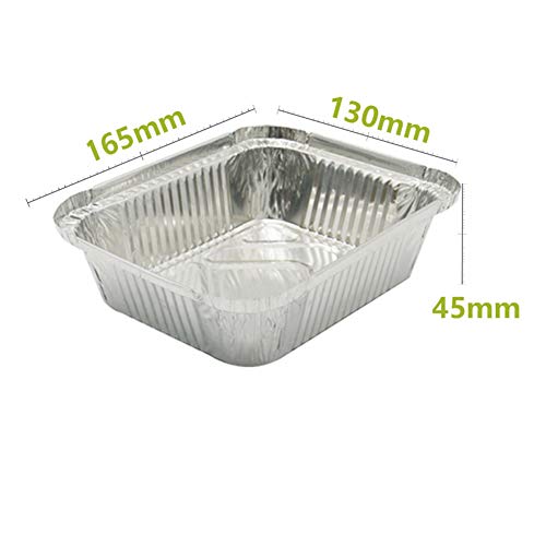 BAIZAN Papel De Aluminio Bandejas Desechables De Cocina, Medidores De Almacenamiento De Alimentos Size165mm * 130Mm * 45Cm Sin Cubierta De Papel, 20 Piezas
