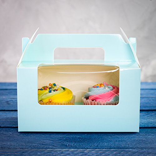Bakewell's Cake Boxes 10 Cajas para 2 Cupcakes Color Azul