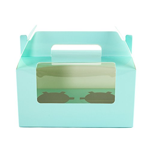 Bakewell's Cake Boxes 10 Cajas para 2 Cupcakes Color Azul