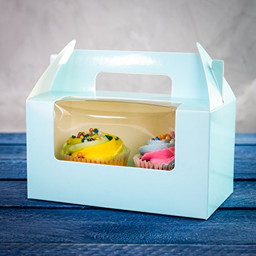 Bakewell's Cake Boxes 10 Cajas para 2 Cupcakes Color Azul
