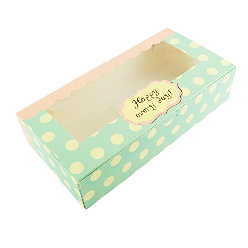 Bakewell's Cake Boxes 10 Cajas para Cupcakes Happy Every Day Party Caja para Llevar (Paquete de 10)