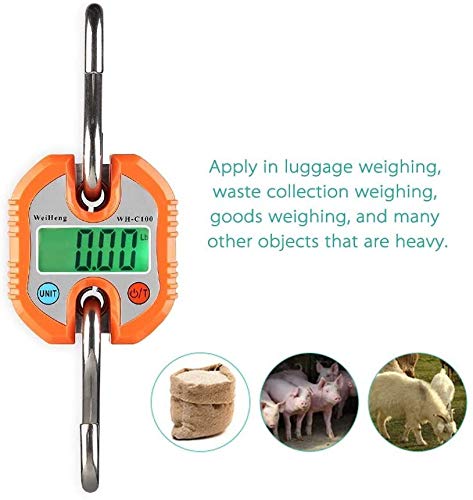 Balanza de cocina digital, 150 kg / 300 libras escala de la grúa, mini electrónica digital doble gama de Altas Prestaciones balanza colgante, conveniente for el equipaje con un peso, ir de compras, la