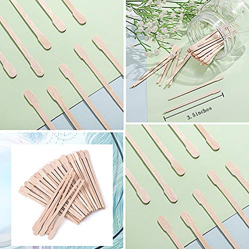 Ballena 400 piezas barras de cera aplicador de cera espátulas pequeñas madera Craft – Varillas para pelo cejas eliminación