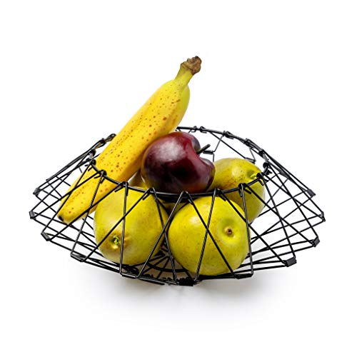 Balvi Frutero Multi Form Color Negro Contenedor Decorativo Ajustable Metal