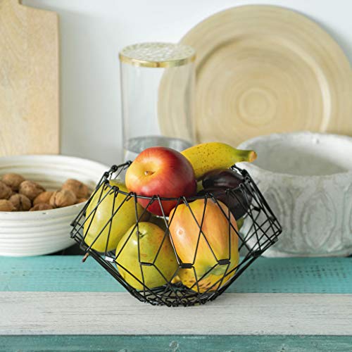 Balvi Frutero Multi Form Color Negro Contenedor Decorativo Ajustable Metal