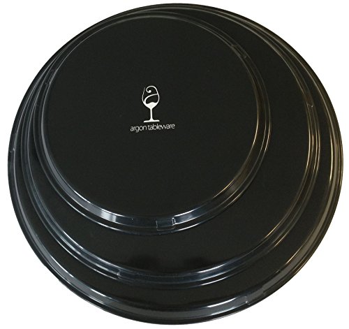 Bandeja antideslizante circular - Para servir comida y bebidas - Negro - 35 cm