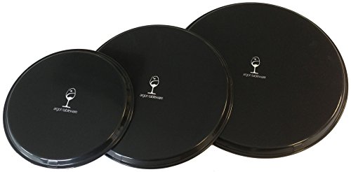 Bandeja antideslizante circular - Para servir comida y bebidas - Negro - 35 cm