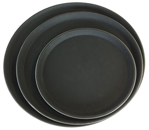 Bandeja antideslizante circular - Para servir comida y bebidas - Negro - 35 cm