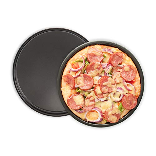 Bandeja de pizza antiadherente para horno Kslong 2ps de acero al carbono Pizza Pan 9 pulgadas