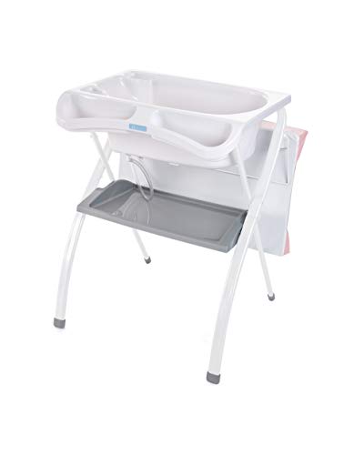 Bañera alta Spalsh ZY Baby - compacta con cambiador, baño para bebes, asiento anatómico - Zippy (Rosa Claro) - Nuevo Modelo!