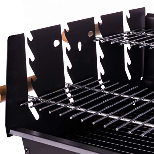 Barbacoa de carbón con Parrilla de Acero Negra de 90x88x46 cm - LOLAhome