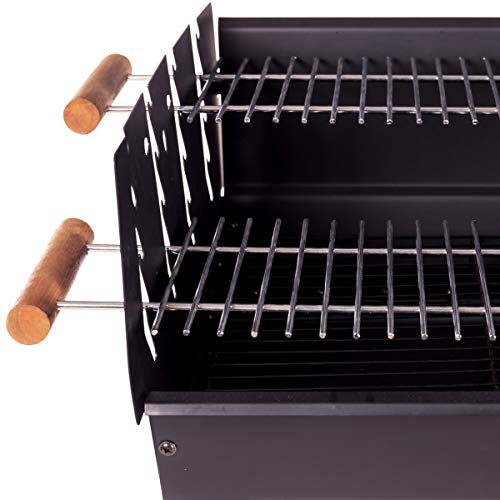 Barbacoa de carbón con Parrilla de Acero Negra de 90x88x46 cm - LOLAhome