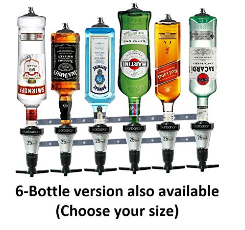 Barbarian 4 Botella Óptica para bebidas alcohólicas Bar Butler 30ml Shot Medida Soporte Alcohol Vino Dispensador al revés Home bar Garaje Cueva del Hombre