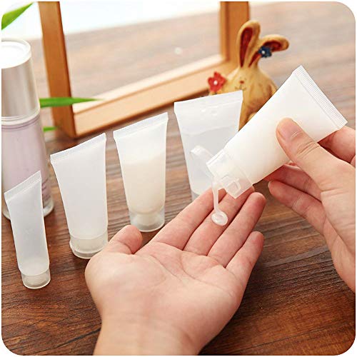 Barley33 50ml 10PCS Tubos rellenables vacíos Transparentes Tubo Suave cosmético Viaje Maquillaje Contenedor Botella dispensadora de compresión
