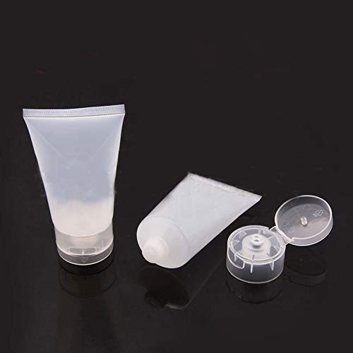 Barley33 50ml 10PCS Tubos rellenables vacíos Transparentes Tubo Suave cosmético Viaje Maquillaje Contenedor Botella dispensadora de compresión