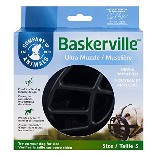 Baskerville Ultra - Bozal de goma, Negro, Talla 5 (Longitud: 11 cm/Anchura: 35 cm)