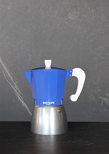 Bastilipo Colori-6 Cafetera, Aluminio, Azul Eléctrico