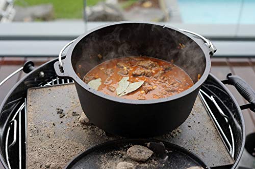 BBQ-Toro Horno Holandés I Serie Premium I Dutch Oven con Patas I 9 litros I Hierro Fundido I Quemado I Barbacoa