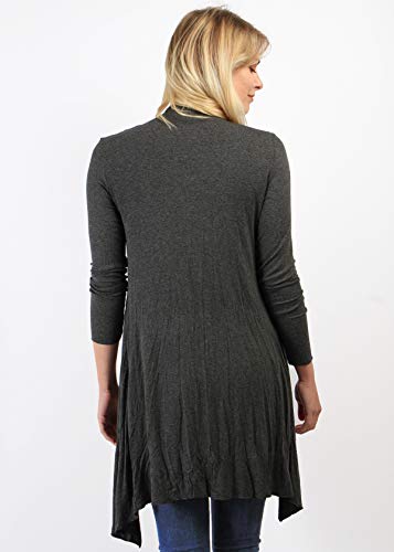 Be Fun - Chaleco para mujer de manga larga con viscosa y elastano, disponible en más de 20 colores – Talla única – Fabricado en Francia – Marca francesa Gris Chine Fonce 58 Talla única