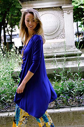 Be Fun - Chaleco para mujer de manga larga con viscosa y elastano, disponible en más de 20 colores – Talla única – Fabricado en Francia – Marca francesa Gris Chine Fonce 58 Talla única