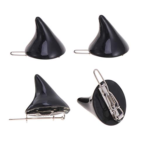 Beaupretty Clips de pelo de cuerno gótico de horror, Cortes de horquilla de diablo de corte Diadema Sombreros para el cabello para Halloween Cosplay, 4 piezas (Negro)