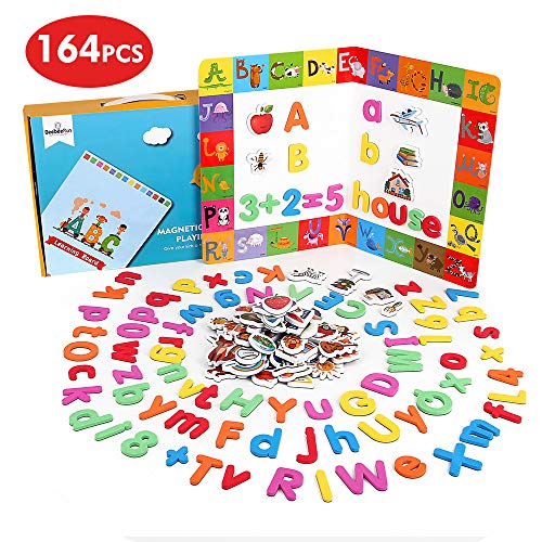BeebeeRun Letras y números magnéticos para Niños,Juguetes Nniños 2 años Juguetes Niños 3 años,Números Magnéticos Letras Alfabeto Imanes Juguete Educativo