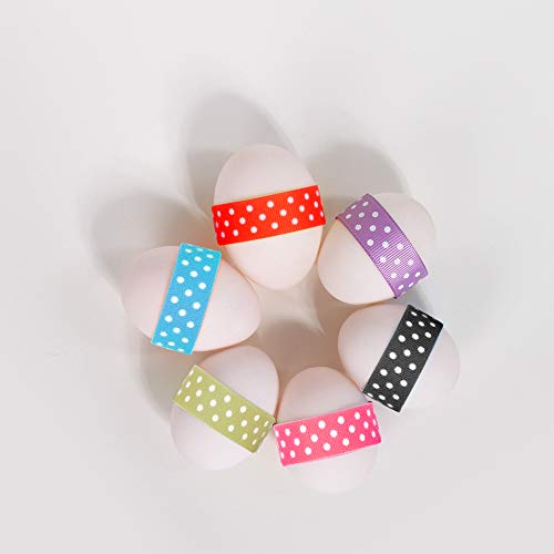 BeiLan cinta de raso de punto de polka,54 yardas/50M 10mm tela cinta satinado 10 rollo(5 metros cada rollo)
