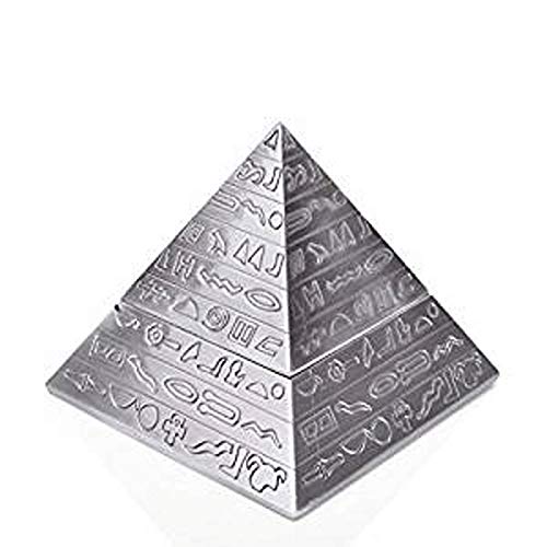 Beimi Cenicero de aleación de estaño con cenicero de Metal y cigarro Que Fuma cenicero Grabado Vintage Oficina en casa Regalo Personalizado (Color : Silver)