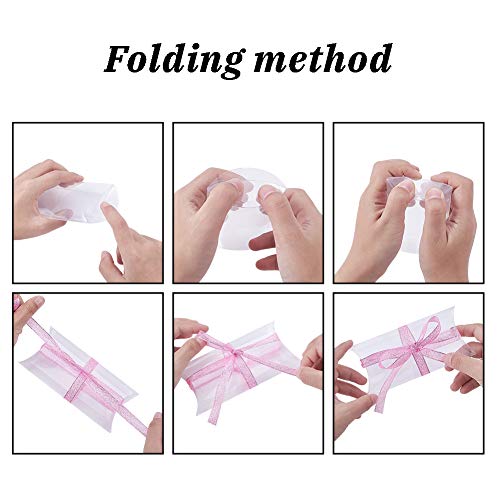 BENECREAT 30 Pack Caja Transparente de Plástico PVC Cajita Plegable de Regalo en Forma de Almohada Almacenemiento de Caramelo para Navidad Boda Fiesta Cumpleaños Ducha de Bebé
