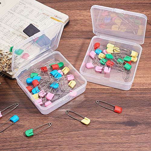 BENECREAT 8 Pack Caja de Almacenamiento de Plástico Transparente con Tapas Abatibles para Pastillas Hierbas Cuentas Pequeñas Tarjetas 10.5x10.5x3cm