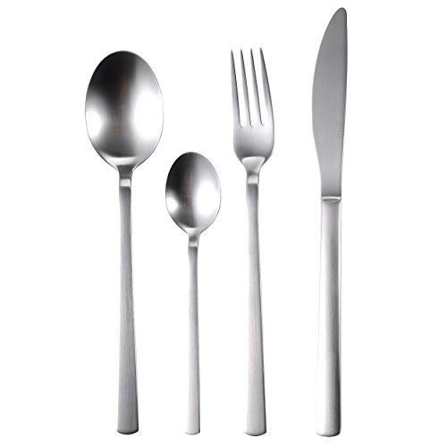 Bergner Cubertería, Acero Inoxidable, Cromado Mate, 17.5x7.5x27 cm, 24 Unidades