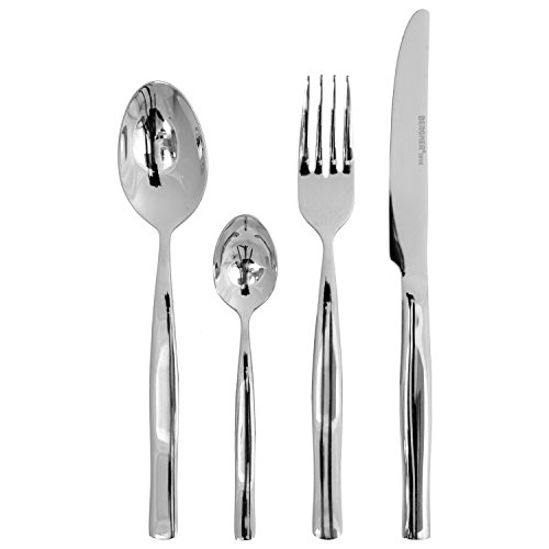 Bergner Cubertería de 24 Piezas en Acero Inoxidable, Gris