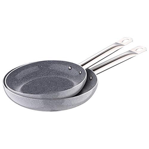 Bergner Q3025 Set 2 Sartenes, Aluminio Prensado, Inducción, Foodies, Gris