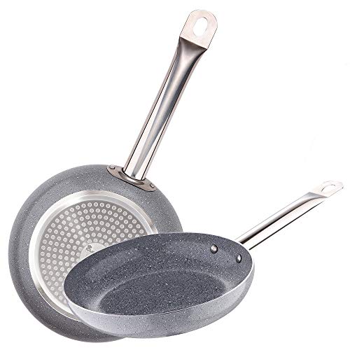 Bergner Q3025 Set 2 Sartenes, Aluminio Prensado, Inducción, Foodies, Gris