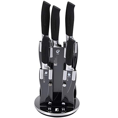 Bergner Set 6pc cuchillos SENDAI acero inoxidable, Negro