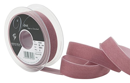 Berisfords - Cinta de Terciopelo, Terciopelo, Rosa Colonial, 10.2 x 3.0 x 10.2 cm