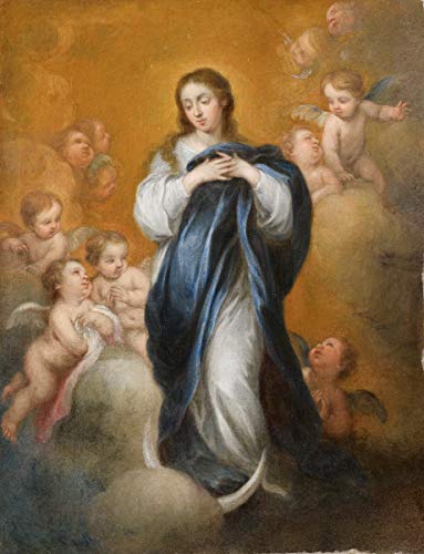 Berkin Arts Bartolome Esteban Murillo Giclee Papel de Arte impresión Obras de Arte Pinturas Reproducción de Carteles(La Inmaculada Concepción de la Virgen.)