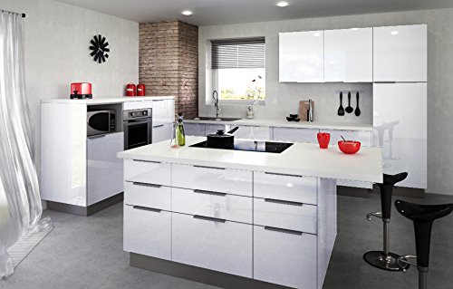 Berlenus AUCUNE - Caisson Evier Bas 80 cm Blanc Haute Brillance