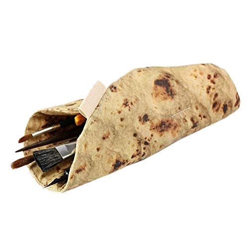 BerryChips - Bolsa de almacenamiento de papel de Burrito para bollos, diseño de tortilla, estuche para lápices y suministros escolares