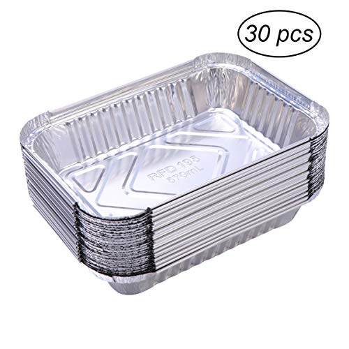 Bestomz - 30 bandejas portacomidas desechables de aluminio, 570 ml