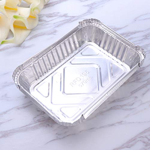 Bestomz - 30 bandejas portacomidas desechables de aluminio, 570 ml
