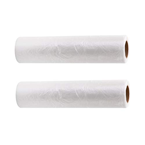 BESTonZON 4 Rollo de Bolsas de Frutas y Verduras de Polietileno Bolsas de Plástico Transparente Alimentos Embalaje Paquete para Cortar Panadería Tienda (40X30 CM)